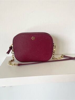 Tory Burch Deep Burgundy Wine Crossbody Bag